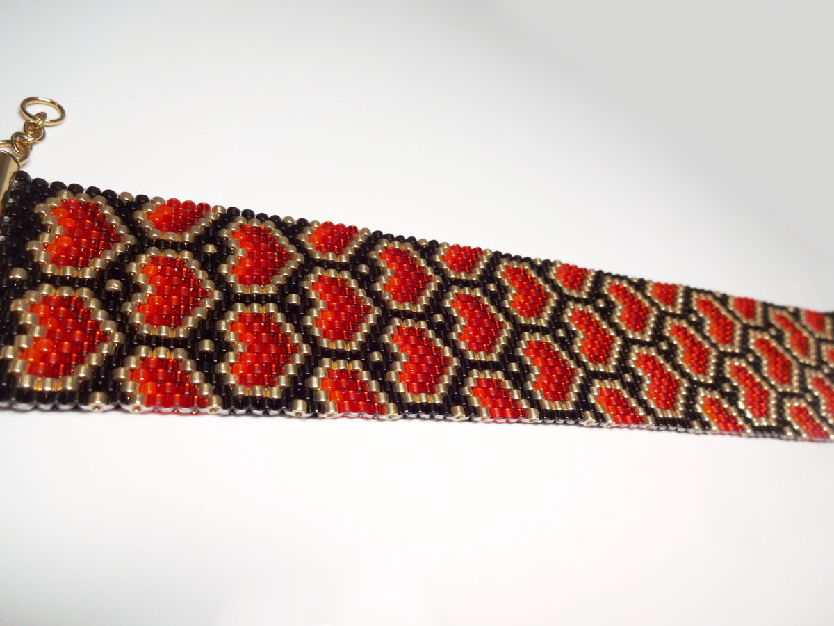 Red Hearts Bracelet Valentines Day Gift