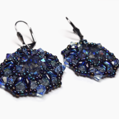 Unique and Artistic Navy Blue 'Cornflower' Earrings