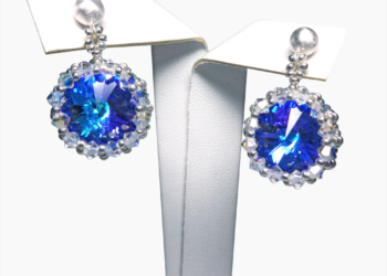 Swarovski Crystal Earrings, Heliotrope