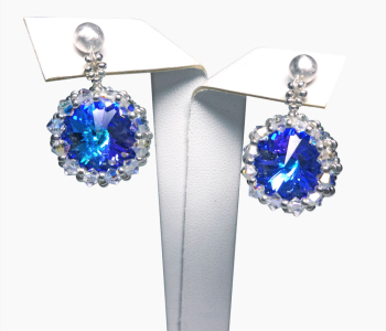 Swarovski Crystal Heliotrope Earrings on Sterling