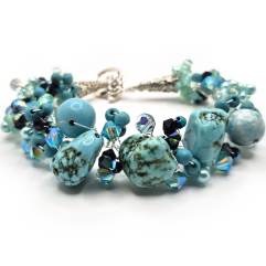 Turquoise Bracelet Great Gift for December Birthday - 7" wrist or larger