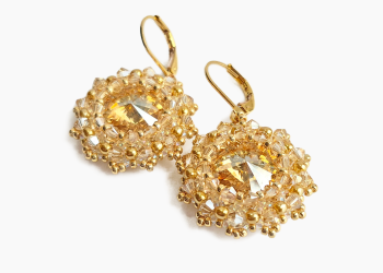 Topaz Gold Swarovski Earrings