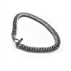 Silver and Gunmetal Gender Neutral Chain bracelet