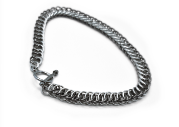 Silver and Gunmetal Chain Bracelet
