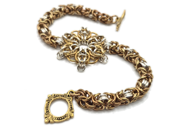 Gold & Silver Flower Chain Bracelet
