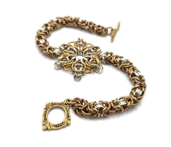 Gold & Silver Flower Chain Bracelet