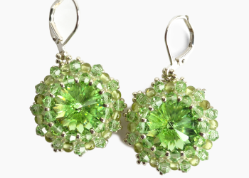 Peridot and Swarovski Earrings