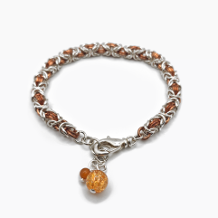 Vintage style copper and silver chainmaille bracelet from Art In Jewelry.ca