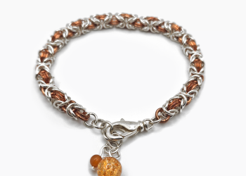 Silver and Copper Chain Bracelet