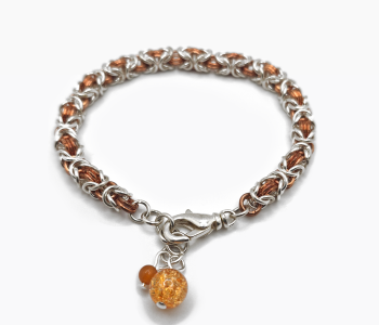 Silver and Copper Chain Bracelet