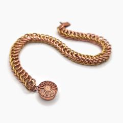 Gold and Copper Chain Bracelet