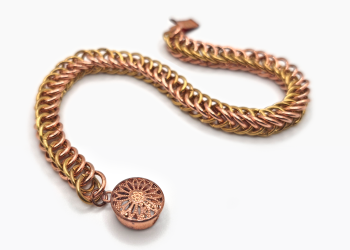 Gold and Copper Chain Bracelet