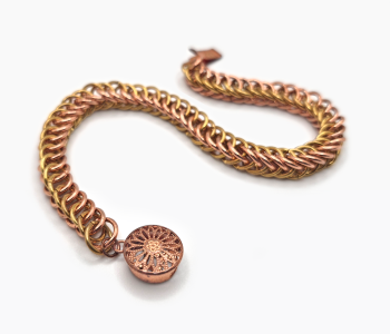 Gold and Copper Chain Bracelet