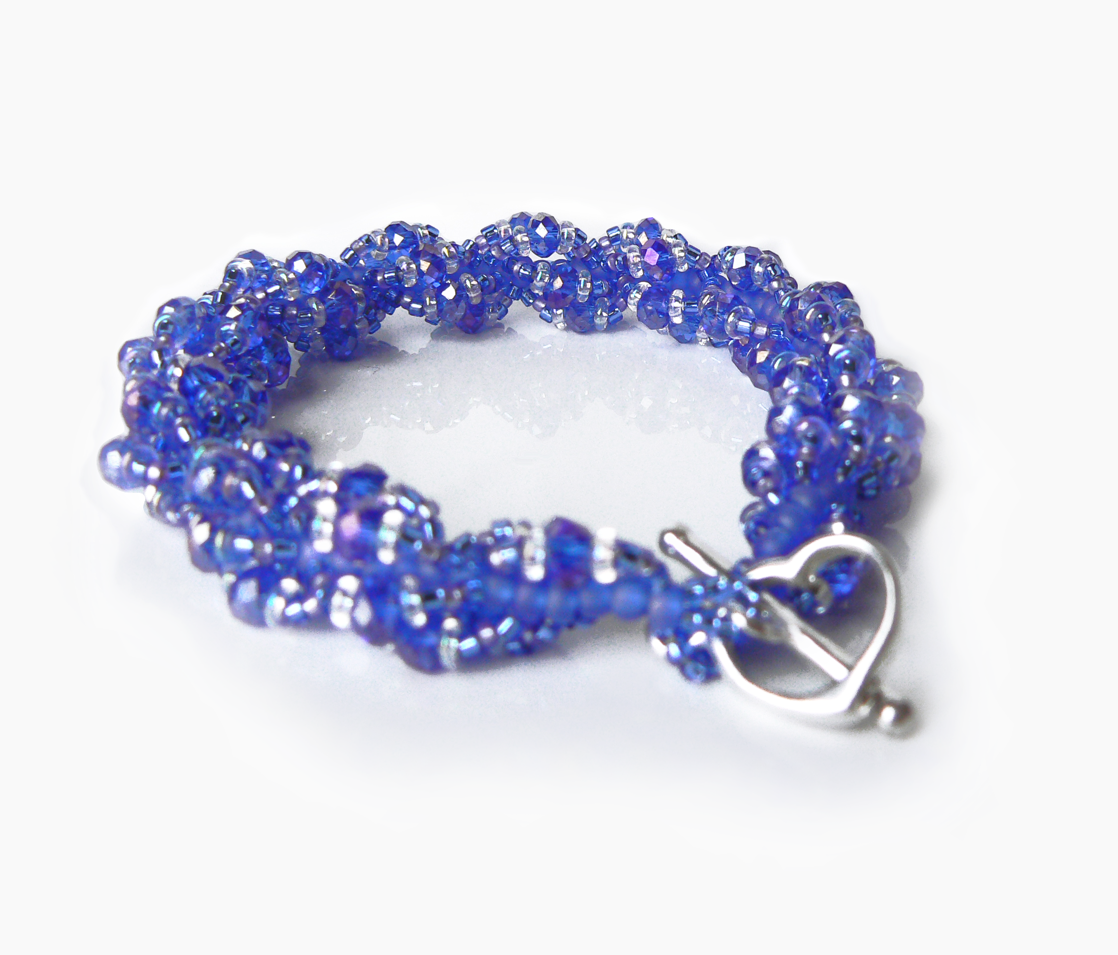Royal Blue Crystal Spiral Bracelet – OOAK