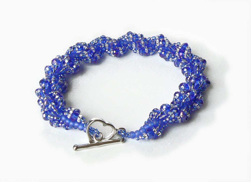 Royal Blue Crystal Spiral Bracelet – OOAK