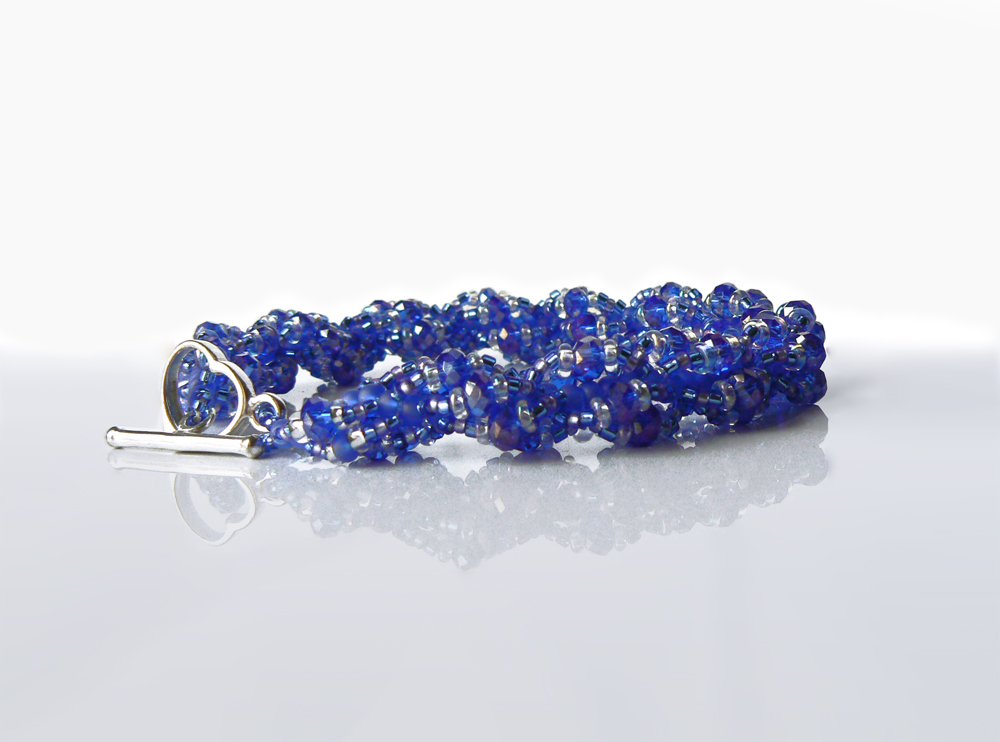 Royal Blue Crystal Spiral Bracelet – OOAK